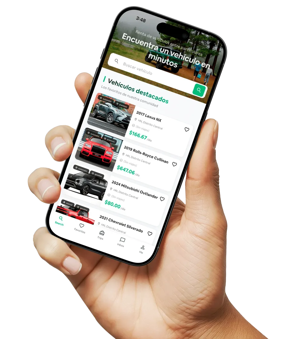 App de Tally para rentar vehículos entre particulares en Honduras